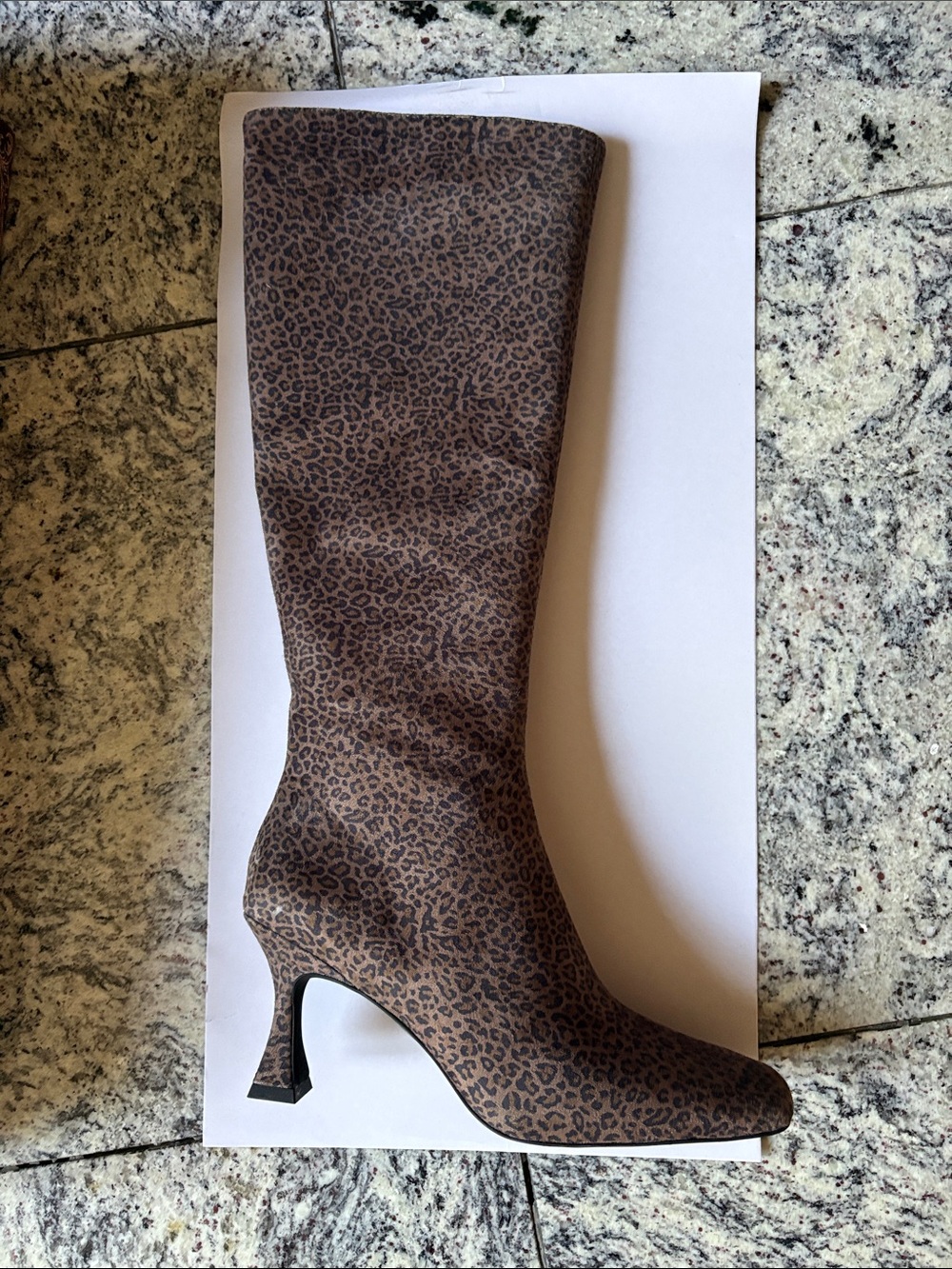 Jeffrey Campbell Brown Leopard Knee-High Heeled Boot